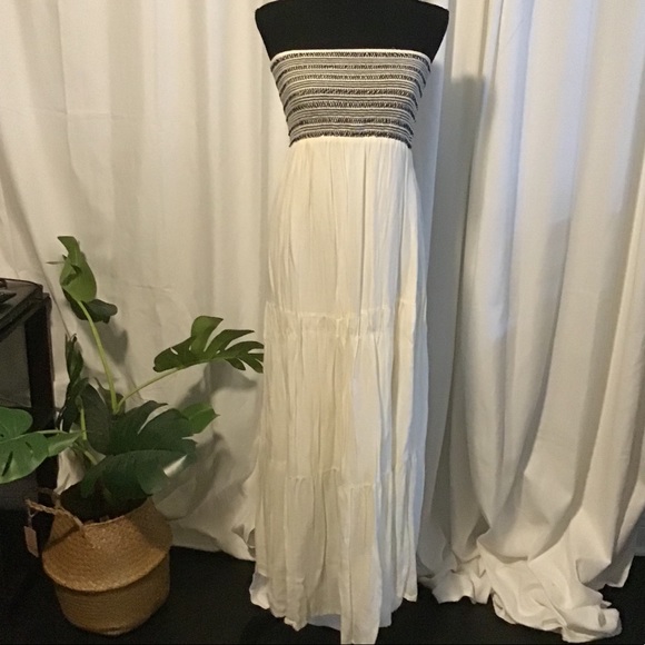 Merona Womens Strapless White Cotton Dress Medium - Picture 1 of 4